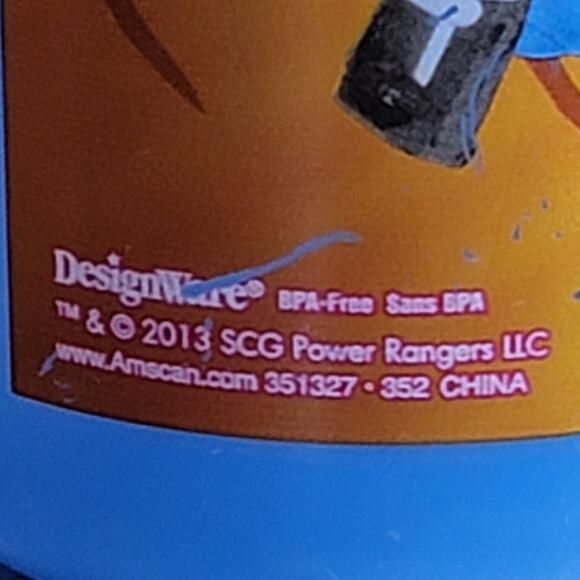 Power Rangers Megaforce Water Bottle 18 fl oz 2013 BPA Free Blue Red DesignWare‎ - Picture 7 of 10